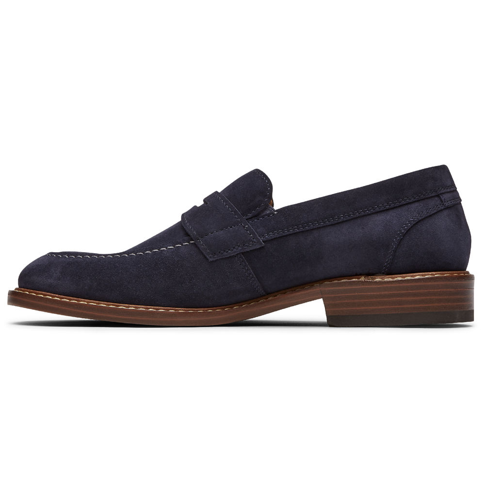 Rockport Singapore Mens Loafers - Kenton Penny Navy - ZS9285170